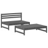 2-tlg. Garten-Lounge-Set mit Kissen Grau Massivholz