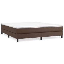 Boxspringbett mit Matratze Braun 180x200 cm Kunstleder