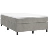 Boxspringbett mit Matratze Hellgrau 120x200 cm Samt