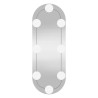 Wandspiegel mit LED-Leuchten 15x40 cm Glas Oval