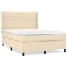 Boxspringbett mit Matratze Creme 140x190 cm Stoff