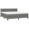 Boxspringbett mit Matratze Dunkelgrau 180x200 cm Stoff