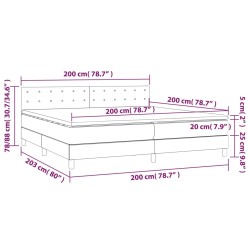 Boxspringbett mit Matratze & LED Schwarz 200x200 cm Stoff