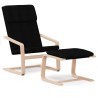 Relaxsessel mit Hocker Schwarz Stoff