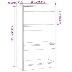 Bücherregal/Raumteiler Weiß 60x30x103 cm Holzwerkstoff