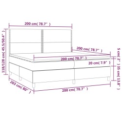 Boxspringbett mit Matratze & LED Blau 200x200 cm Stoff