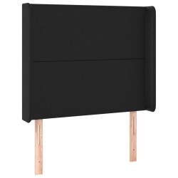 LED Kopfteil Schwarz 93x16x118/128 cm Kunstleder