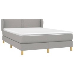 Boxspringbett mit Matratze Hellgrau 140x190 cm Stoff