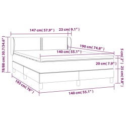 Boxspringbett mit Matratze Hellgrau 140x190 cm Stoff