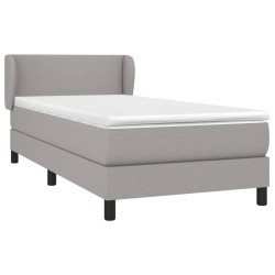 Boxspringbett mit Matratze Hellgrau 90x190 cm Stoff