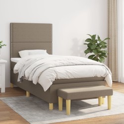 Boxspringbett mit Matratze Taupe 90x190 cm Stoff