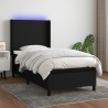 Boxspringbett mit Matratze & LED Schwarz 80x200 cm Stoff