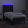 Boxspringbett mit Matratze & LED Schwarz 80x200 cm Stoff