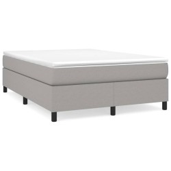 Boxspringbett mit Matratze Hellgrau 140x200 cm Stoff