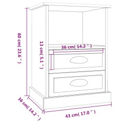 Nachttische 2 Stk. Betongrau 43x36x60 cm