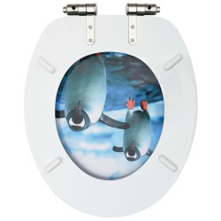 Toilettensitze mit Soft-Close-Deckel 2 Stk. MDF Pinguin-Design