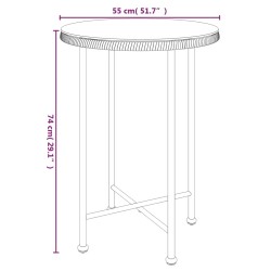 Esstisch Schwarz Ø55 cm Hartglas und Stahl