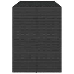 Bartisch mit Glasplatte Schwarz 145x80x110 cm Poly Rattan