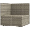 6-tlg. Garten-Lounge-Set mit Kissen Grau Poly Rattan