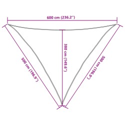 Sonnensegel 160 g/m² Schwarz 5x5x6 m HDPE