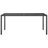 Gartentisch Schwarz 190x90x75 cm Gehärtetes Glas Poly Rattan