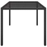 Gartentisch Schwarz 190x90x75 cm Gehärtetes Glas Poly Rattan