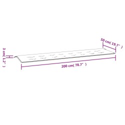 Gartenbank-Auflage Rosa 200x50x3 cm Stoff