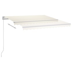 Markise Manuell Einziehbar mit LED 450x350 cm Creme