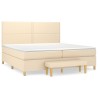 Boxspringbett mit Matratze Creme 200x200 cm Stoff