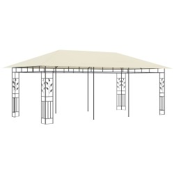 Pavillon mit Moskitonetz 6x3x2,73 m Creme