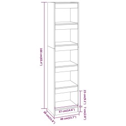 Bücherregal/Raumteiler Hochglanz-Weiß 40x30x166 cm