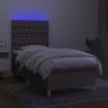 Boxspringbett mit Matratze & LED Taupe 100x200 cm Stoff