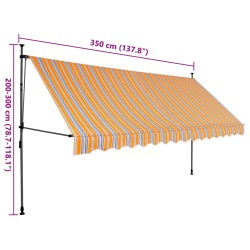 Einziehbare Markise Handbetrieben mit LED 350 cm Gelb und Blau