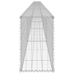 Gabionenwand mit Abdeckung Verzinkter Stahl 900x30x50 cm