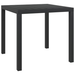 Garten-Esstisch WPC Aluminium 80 x 80 x 74 cm Schwarz