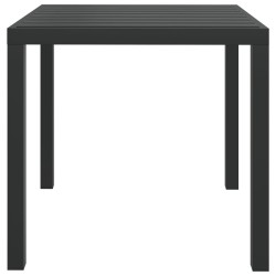 Garten-Esstisch WPC Aluminium 80 x 80 x 74 cm Schwarz