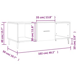 Couchtisch Schwarz 102x50x40 cm Holzwerkstoff