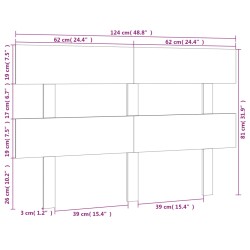 Kopfteil Schwarz 124x3x81 cm Massivholz Kiefer