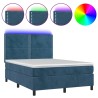 Boxspringbett mit Matratze & LED Dunkelblau 140x200 cm Samt