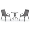 3-tlg. Garten-Bistro-Set Grau