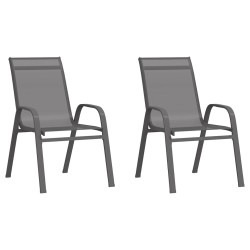 3-tlg. Garten-Bistro-Set Grau