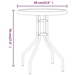 3-tlg. Garten-Bistro-Set Grau