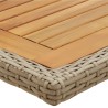 Gartentisch Beige Massivholz Akazie und Poly Rattan