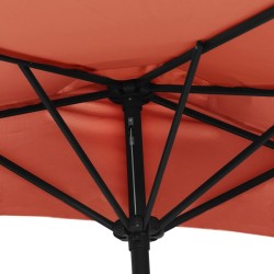 Balkon-Sonnenschirm Alu-Mast Terrakotta 270x144x222cm Halbrund