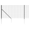 Maschendrahtzaun mit Bodenhülsen Anthrazit 1x25 m