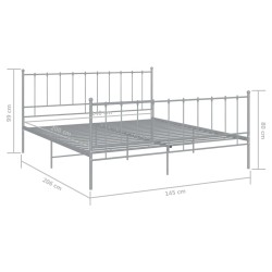 Bett Grau Metall 140x200 cm