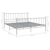 Bett Grau Metall 140x200 cm