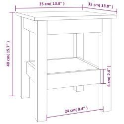 Couchtisch Grau 35x35x40 cm Massivholz Kiefer