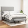 Boxspringbett mit Matratze Hellgrau 140x190 cm Stoff