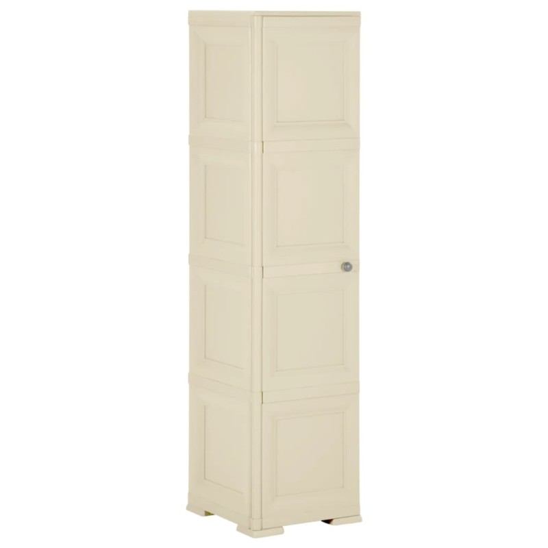 Kunststoffschrank 40x43x164 cm Holzdesign Angora-Weiß